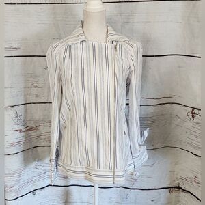 BCBGMaxAzaria Dean Striped Moto Jacket Size XS NWT
